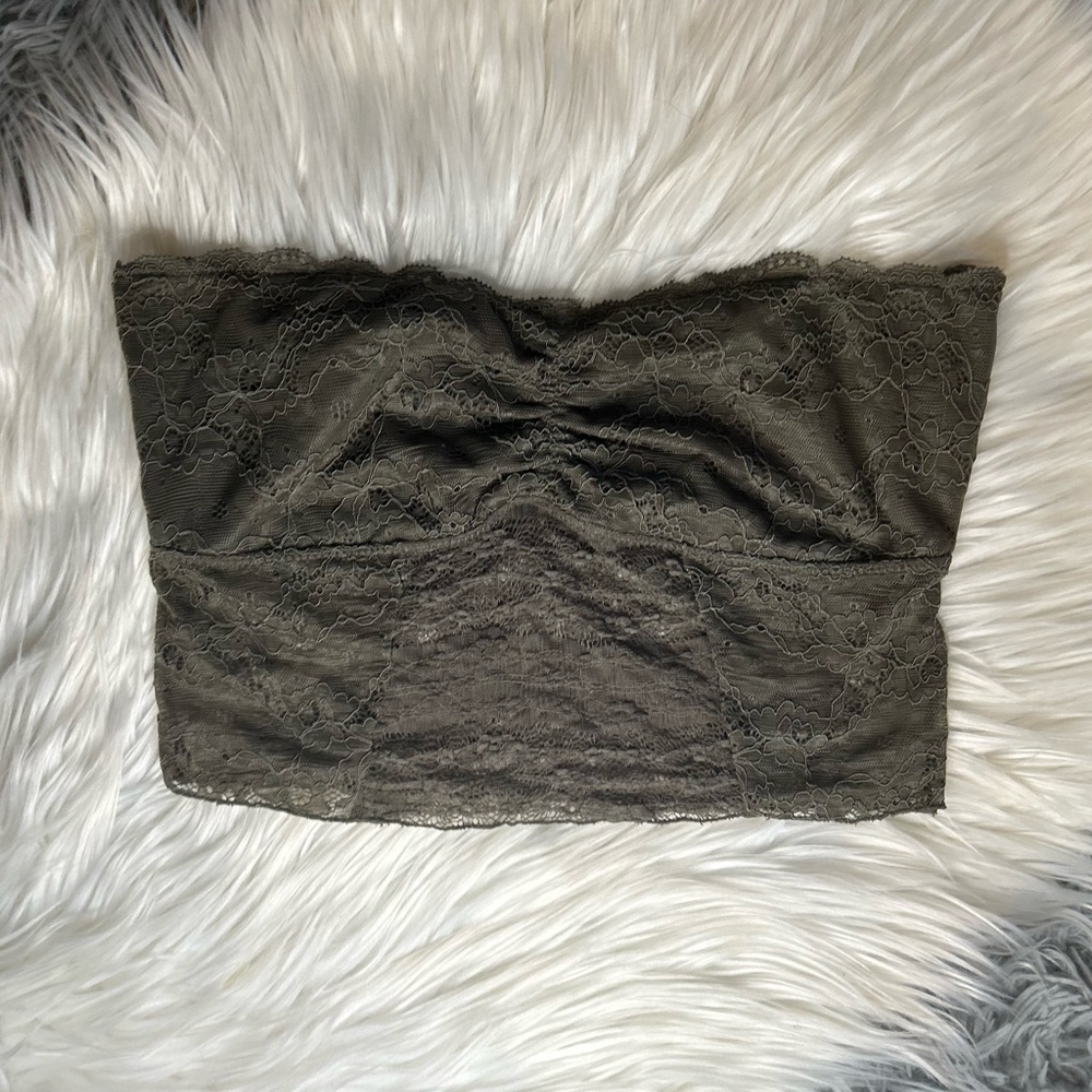 Free People Olive Green Floral Lace Bandeau